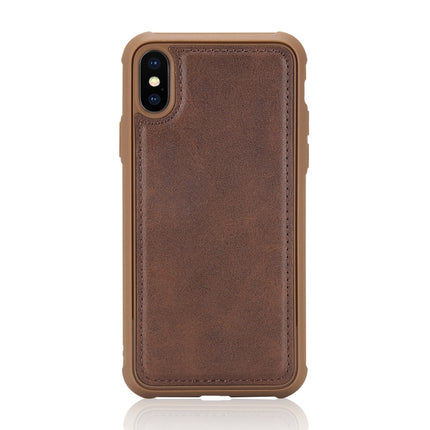For iPhone X / XS Multifunctional Detachable Magnetic Horizontal Flip Leather Case with Card Slots & Holder & Wallet & Photo Frame(Coffee)-garmade.com