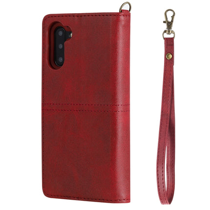 For Galaxy Note 10 Multifunctional Detachable Magnetic Horizontal Flip Leather Case with Card Slots & Holder & Wallet & Photo Frame(Red)-garmade.com