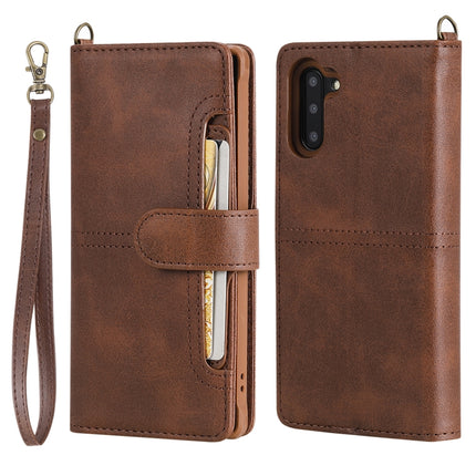 For Galaxy Note 10 Multifunctional Detachable Magnetic Horizontal Flip Leather Case with Card Slots & Holder & Wallet & Photo Frame(Coffee)-garmade.com
