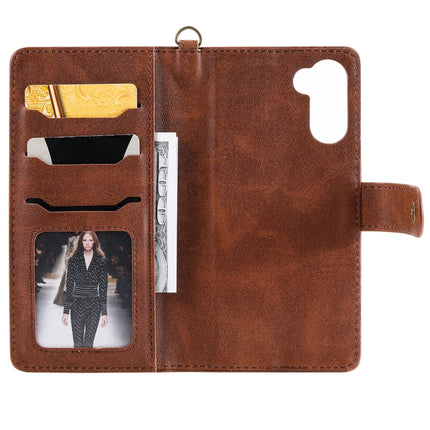 For Galaxy Note 10 Multifunctional Detachable Magnetic Horizontal Flip Leather Case with Card Slots & Holder & Wallet & Photo Frame(Coffee)-garmade.com