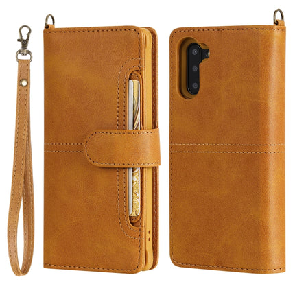 For Galaxy Note 10 Multifunctional Detachable Magnetic Horizontal Flip Leather Case with Card Slots & Holder & Wallet & Photo Frame(Brown)-garmade.com