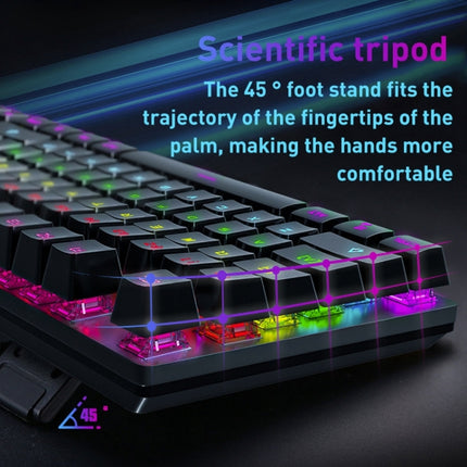 FOREV FVQ302 Mixed Color Wired Mechanical Gaming Illuminated Keyboard(White Purple)-garmade.com