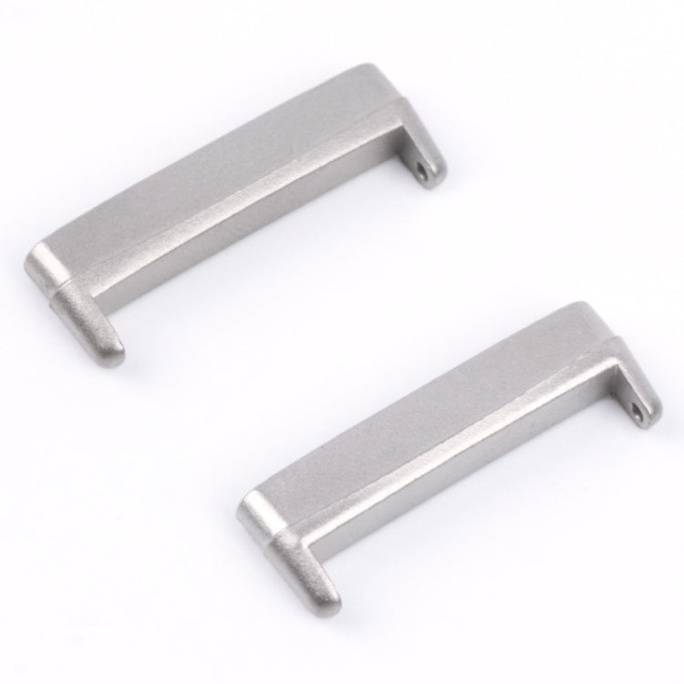 For Fitbit Versa 4 / Sense 2 1 Pair Universal Metal Watch Band Connectors(Silver)-garmade.com