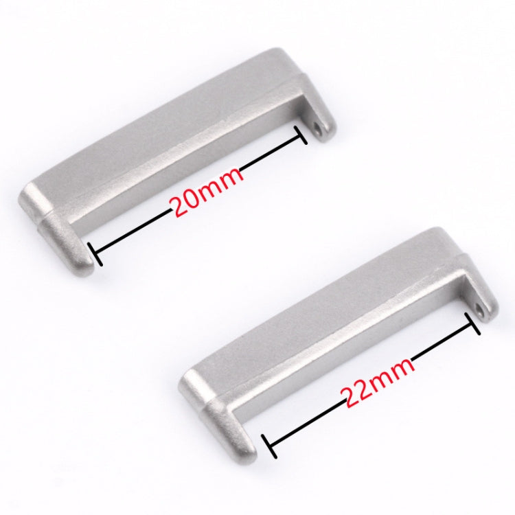 For Fitbit Versa 4 / Sense 2 1 Pair Universal Metal Watch Band Connectors(Silver)-garmade.com