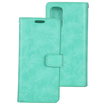 For Galaxy S20 Plus GOOSPERY Mansoor Series Crazy Horse Texture Horizontal Flip Leather Case With Bracket & Card Slot & Wallet(Mint Green)-garmade.com