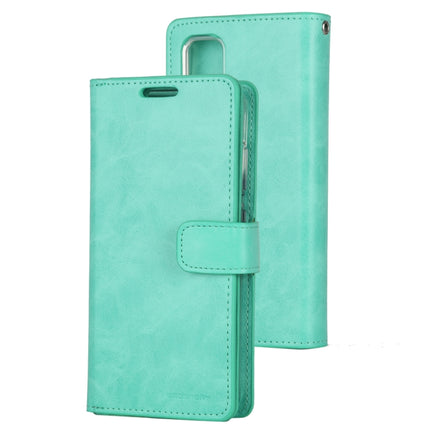 For Galaxy S20 Plus GOOSPERY Mansoor Series Crazy Horse Texture Horizontal Flip Leather Case With Bracket & Card Slot & Wallet(Mint Green)-garmade.com