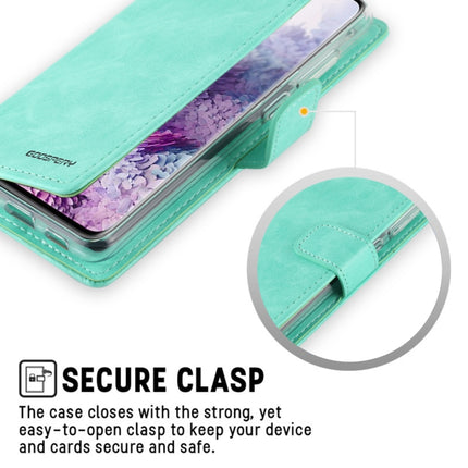 For Galaxy S20 Plus GOOSPERY Mansoor Series Crazy Horse Texture Horizontal Flip Leather Case With Bracket & Card Slot & Wallet(Mint Green)-garmade.com