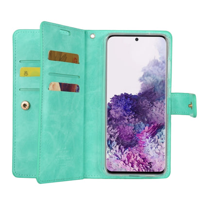 For Galaxy S20 Plus GOOSPERY Mansoor Series Crazy Horse Texture Horizontal Flip Leather Case With Bracket & Card Slot & Wallet(Mint Green)-garmade.com
