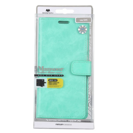 For Galaxy S20 Plus GOOSPERY Mansoor Series Crazy Horse Texture Horizontal Flip Leather Case With Bracket & Card Slot & Wallet(Mint Green)-garmade.com