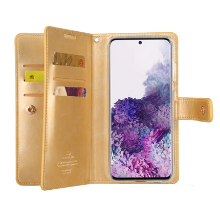 For Galaxy S20 Plus GOOSPERY Mansoor Series Crazy Horse Texture Horizontal Flip Leather Case With Bracket & Card Slot & Wallet(Gold)-garmade.com