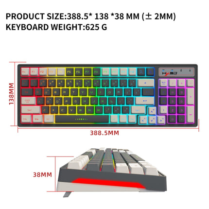 HXSJ L900 RGB Backlit Two-color Injection Keycaps 2.4G Wireless Keyboard-garmade.com