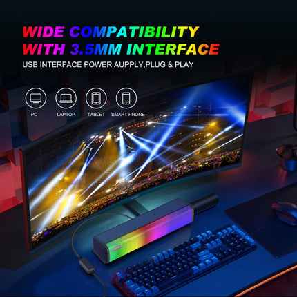 HXSJ Q9 RGB Luminous Computer Speaker Bar-garmade.com
