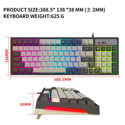 HXSJ V600 96-key RGB Backlit Dual-color Injection-molded Wired Gaming Keyboard-garmade.com
