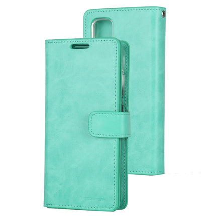 For Galaxy S20 Ultra GOOSPERY Mansoor Series Crazy Horse Texture Horizontal Flip Leather Case With Bracket & Card Slot & Wallet(Mint Green)-garmade.com