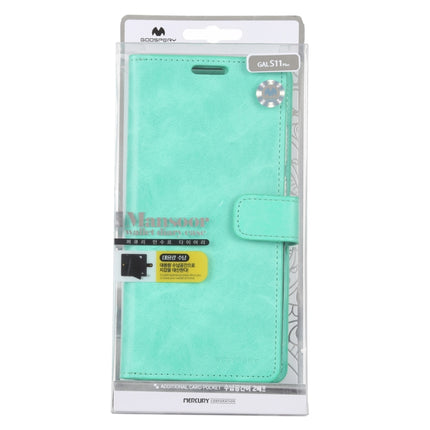 For Galaxy S20 Ultra GOOSPERY Mansoor Series Crazy Horse Texture Horizontal Flip Leather Case With Bracket & Card Slot & Wallet(Mint Green)-garmade.com