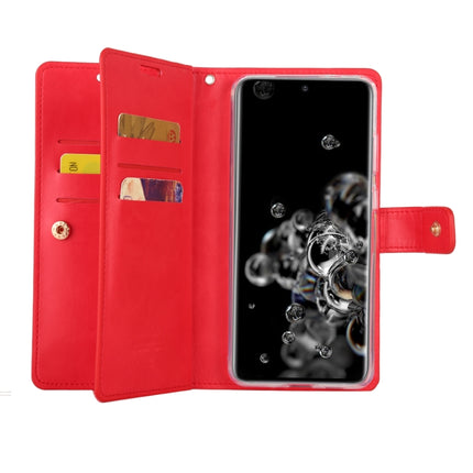 For Galaxy S20 Ultra GOOSPERY Mansoor Series Crazy Horse Texture Horizontal Flip Leather Case With Bracket & Card Slot & Wallet(Red)-garmade.com