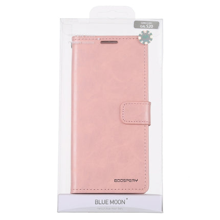 For Galaxy S20 Ultra GOOSPERY BLUE MOON DIARY Crazy Horse Texture Horizontal Flip Leather Case With Bracket & Card Slot & Wallet(Pink)-garmade.com