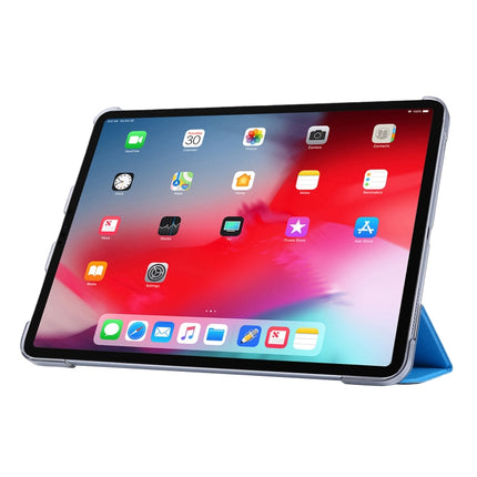 For iPad Pro 11(2020) TPU Silk Texture Three-fold Horizontal Flip Leather Tablet Case with Holder(Light Blue)-garmade.com