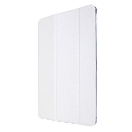 For iPad Pro 11(2020) TPU Silk Texture Three-fold Horizontal Flip Leather Tablet Case with Holder(White)-garmade.com