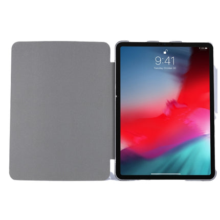 For iPad Pro 11(2020) TPU Silk Texture Three-fold Horizontal Flip Leather Tablet Case with Holder(White)-garmade.com