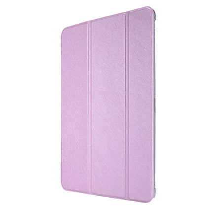 For iPad Pro 11(2020) TPU Silk Texture Three-fold Horizontal Flip Leather Tablet Case with Holder(Light Purple)-garmade.com