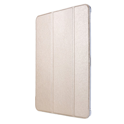 For iPad Pro 11(2020) TPU Silk Texture Three-fold Horizontal Flip Leather Tablet Case with Holder(Gold)-garmade.com