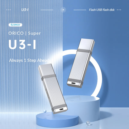 ORICO USB Flash Drive, Read: 100MB/s, Write: 50MB/s, Memory:64GB, Port:Type-C(Silver)-garmade.com