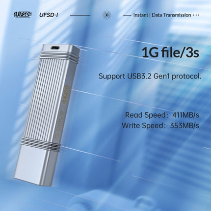 ORICO UFS Flash Drive, Read: 411MB/s, Write: 353MB/s, Memory:64GB, Port:USB-A(Silver)-garmade.com
