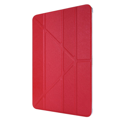 For iPad Pro 11 (2020) Silk Texture Horizontal Deformation Flip Leather Tablet Case with Three-folding Holder(Red)-garmade.com