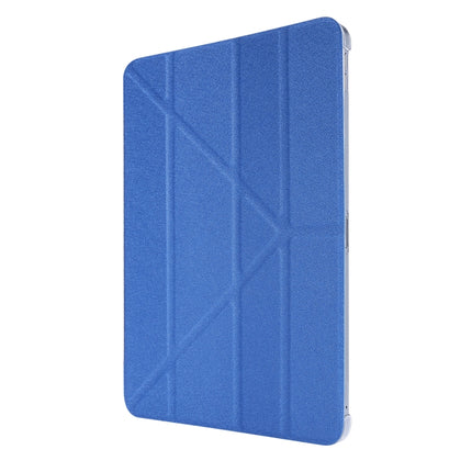 For iPad Pro 11 (2020) Silk Texture Horizontal Deformation Flip Leather Tablet Case with Three-folding Holder(Blue)-garmade.com