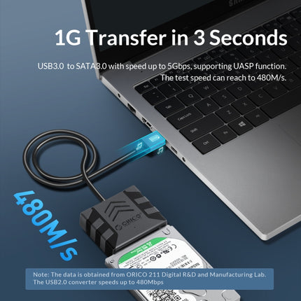 ORICO UTS1 USB 3.0 2.5-inch SATA HDD Adapter with 12V 2A Power Adapter, Cable Length:0.3m(US Plug)-garmade.com