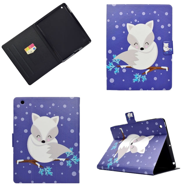 Electric Pressed Left Right Flat Feather Case with Sleep Function Pen Cover & Card Slot & Holder(Arctic Fox)-garmade.com