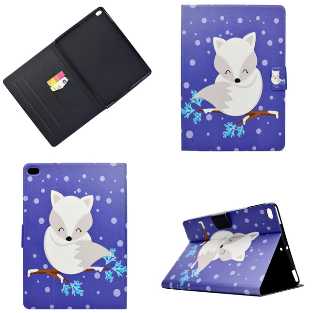 Electric Pressed Left Right Flat Feather Case with Sleep Function Pen Cover & Card Slot & Holder(Arctic Fox)-garmade.com
