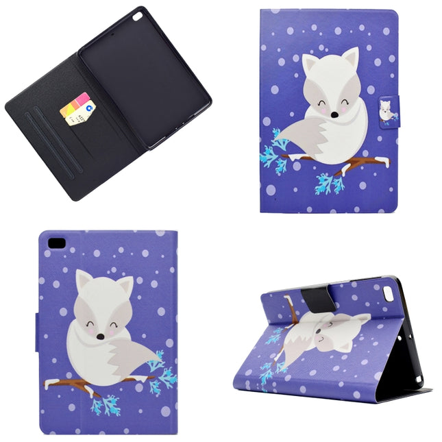 Electric Pressed Left Right Flat Feather Case with Sleep Function Pen Cover & Card Slot & Holder(Arctic Fox)-garmade.com