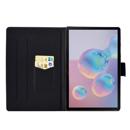 For Galaxy Tab S6 T860 Electric Pressed Left Right Flat Feather Case with Sleep Function Pen Cover & Card Slot & Holder(Purple Fawn)-garmade.com