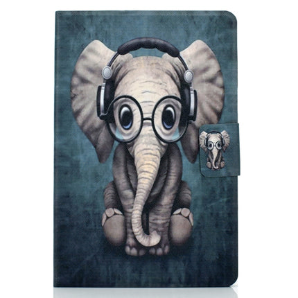 For Galaxy Tab S6 T860 Electric Pressed Left Right Flat Feather Case with Sleep Function Pen Cover & Card Slot & Holder(Elephant)-garmade.com