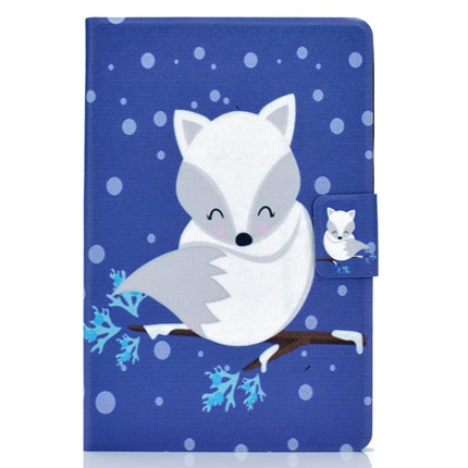For Galaxy Tab S6 T860 Electric Pressed Left Right Flat Feather Case with Sleep Function Pen Cover & Card Slot & Holder(Arctic Fox)-garmade.com