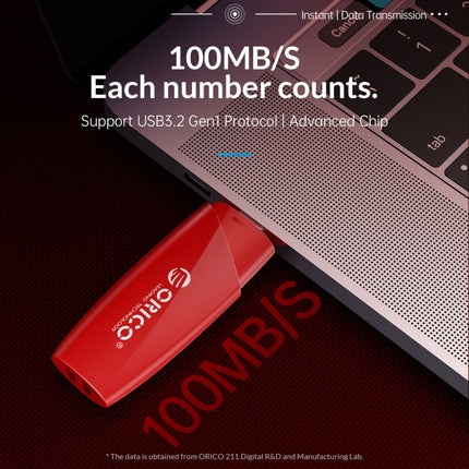 ORCIO USB3.0 U Disk Drive, Read: 100MB/s, Write: 15MB/s, Memory:128GB, Port:USB-A(Red)-garmade.com