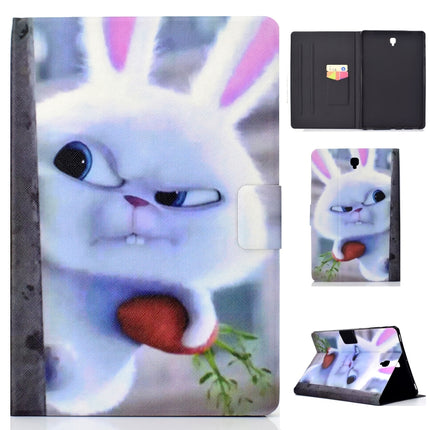 Electric Horizontal Flat Painted Leather Case with Pen Cover & Card Slot & Holder(White Rabbit)-garmade.com