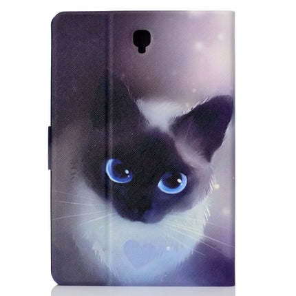 Electric Horizontal Flat Painted Leather Case with Pen Cover & Card Slot & Holder(Blue Eyed Cat)-garmade.com