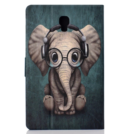 Electric Horizontal Flat Painted Leather Case with Pen Cover & Card Slot & Holder(Elephant)-garmade.com