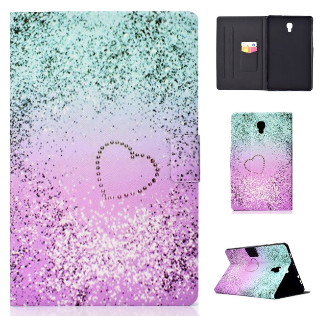 Electric Horizontal Flat Painted Leather Case with Pen Cover & Card Slot & Holder(Love Quicksand)-garmade.com