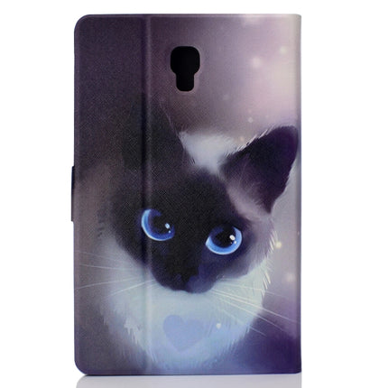 Electric Horizontal Flat Painted Leather Case with Pen Cover & Card Slot & Holder(Blue Eyed Cat)-garmade.com