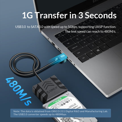 ORICO UTS1 Type-C / USB-C USB 3.0 2.5-inch SATA HDD Adapter with 12V 2A Power Adapter, Cable Length:1m(EU Plug)-garmade.com