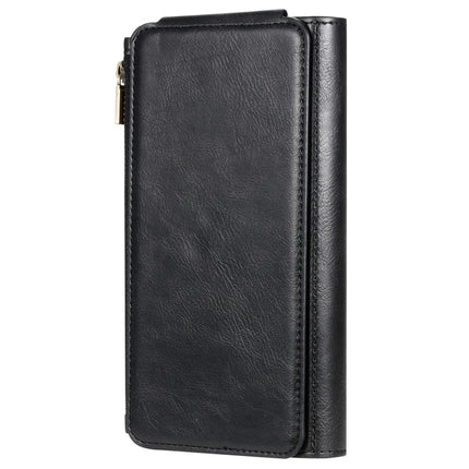 For iPhone XS Max Multifunctional Retro Detachable Magnetic Horizontal Flip Leather Case with Card Slots & Holder & Wallet & Photo Frame(Black)-garmade.com