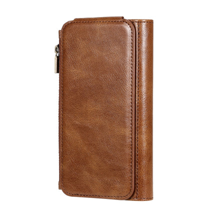 For iPhone 11 Multifunctional Retro Detachable Magnetic Horizontal Flip Leather Case with Card Slots & Holder & Wallet & Photo Frame(Brown)-garmade.com