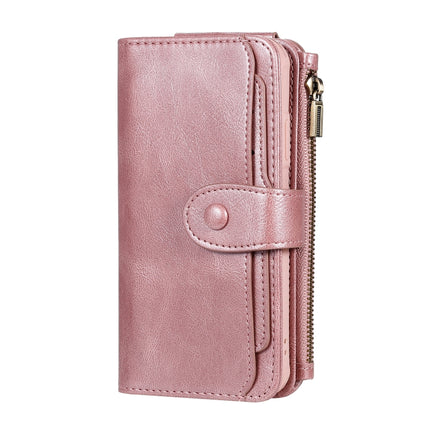 For iPhone 11 Multifunctional Retro Detachable Magnetic Horizontal Flip Leather Case with Card Slots & Holder & Wallet & Photo Frame(Rose Gold)-garmade.com