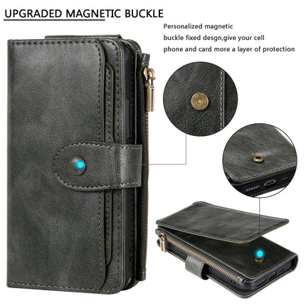 For iPhone 11 Pro Multifunctional Retro Detachable Magnetic Horizontal Flip Leather Case with Card Slots & Holder & Wallet & Photo Frame(Dark Green)-garmade.com