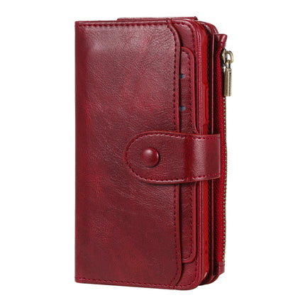 For iPhone 11 Pro Multifunctional Retro Detachable Magnetic Horizontal Flip Leather Case with Card Slots & Holder & Wallet & Photo Frame(Red)-garmade.com