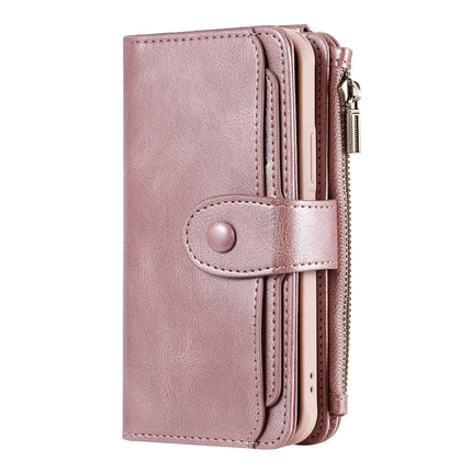 For iPhone 11 Pro Multifunctional Retro Detachable Magnetic Horizontal Flip Leather Case with Card Slots & Holder & Wallet & Photo Frame(Rose Gold)-garmade.com